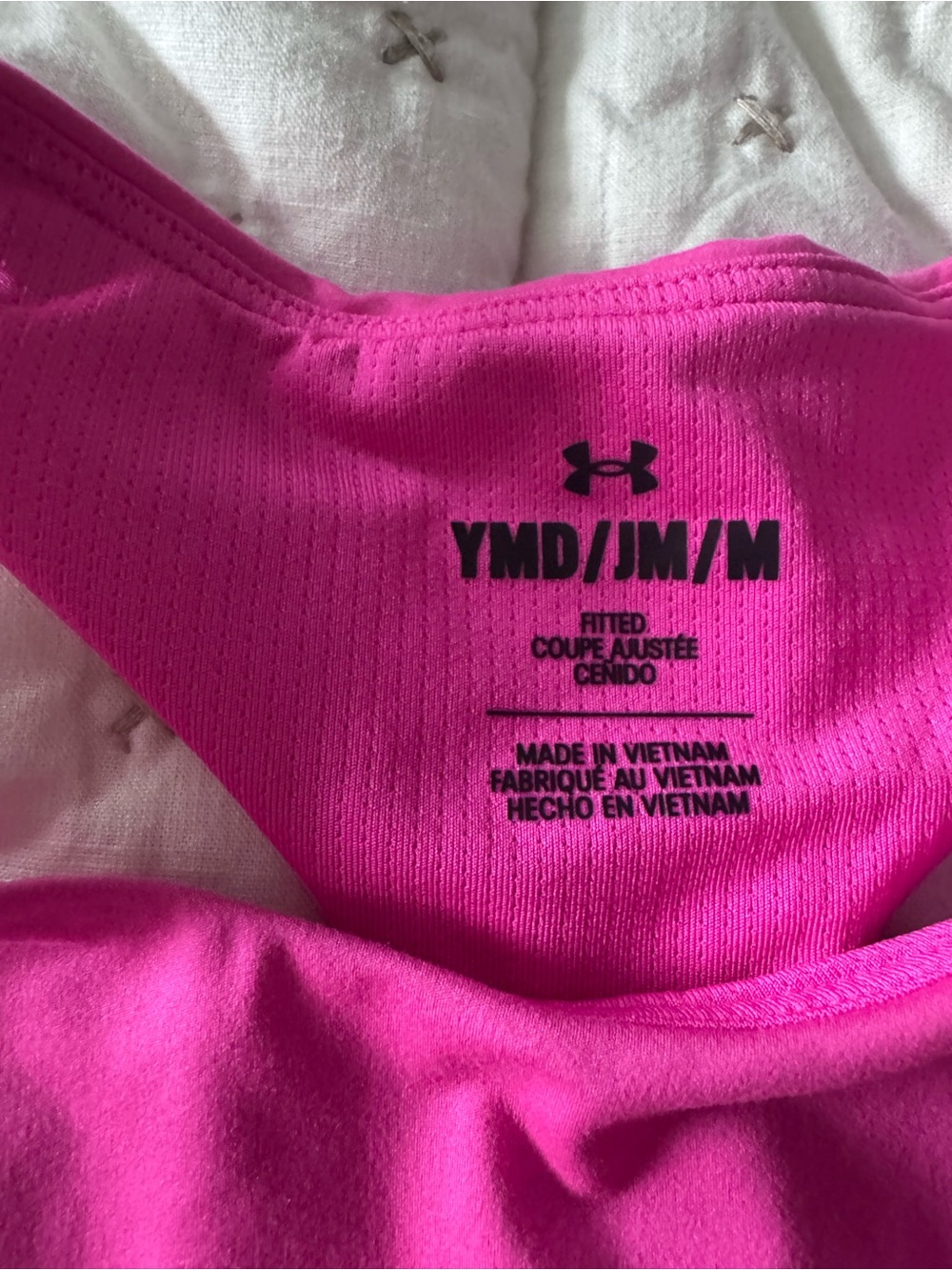 Under Armour Hot Pink Racerback Tank with Multicolor Striped Shorts - Picture 3 of 3
